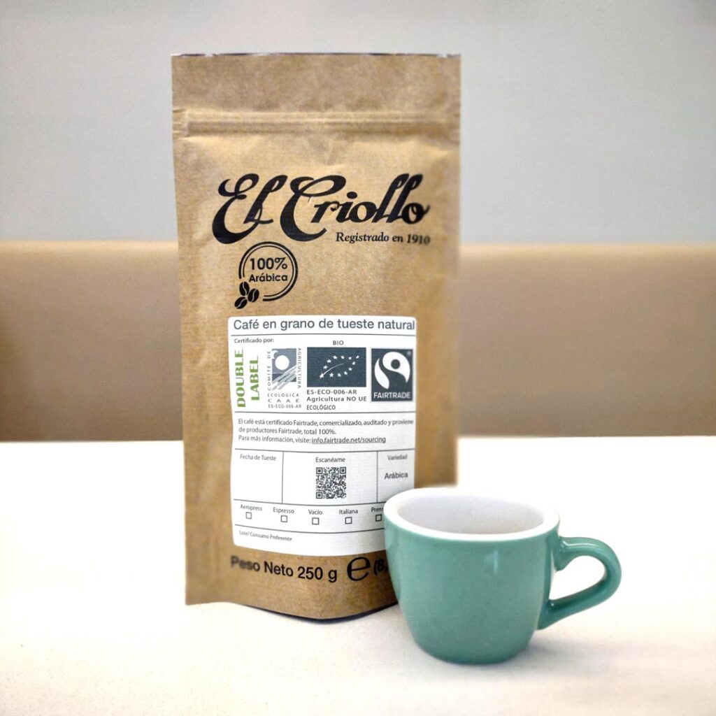 cafe doble label en grano natural