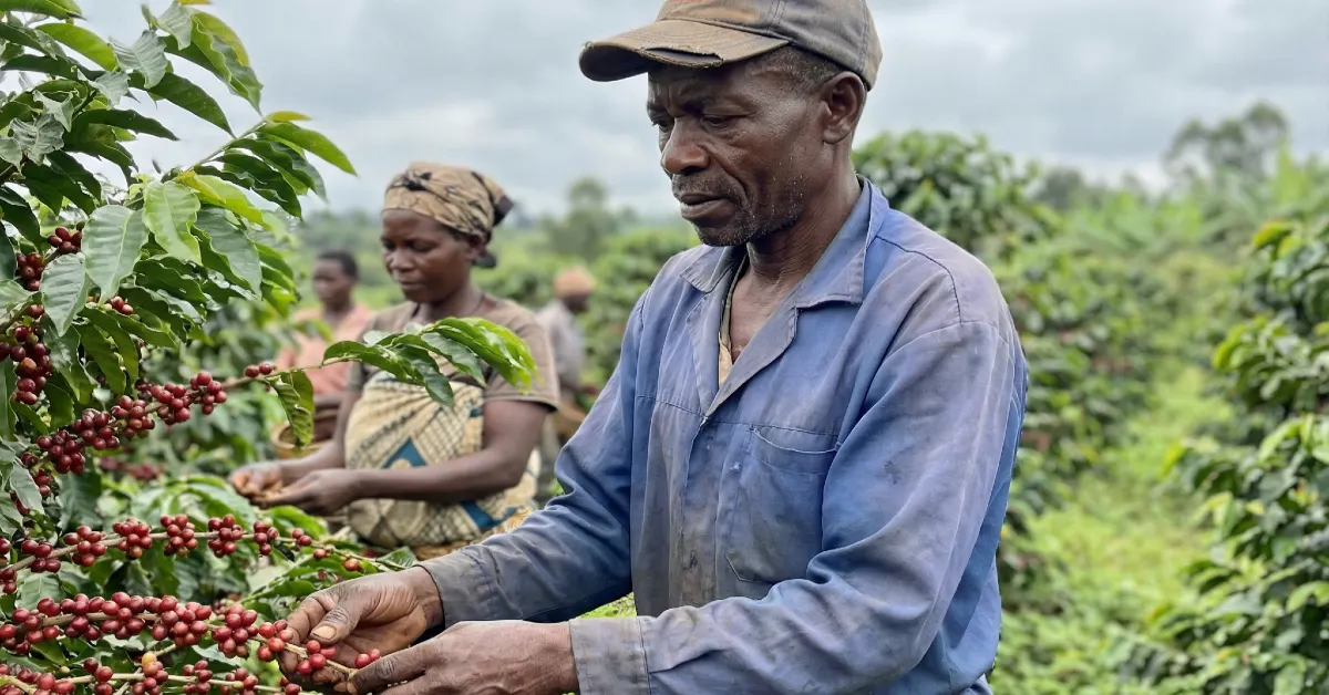 seleccion de granos de cafe